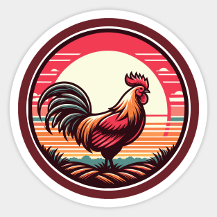 Rooster with sunrise Sticker